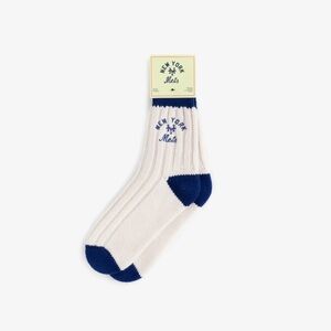 Aime Leon Dore ALD/New York Mets Sock Embroidered Cream And Blue Wool Socks